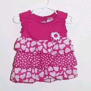 Diva Layer Tiered Heart Ruffle Shirt 18m